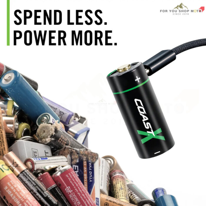 ถ่านชาร์จ COAST ZITHION-X CR123 3V (1100mAh) ชาร์จ USB-C ในตัว แพ็ก 2 ก้อน แท้ 100%