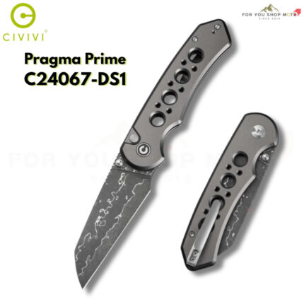 มีดพับ CIVIVI Pragma Prime EDC ใบมีด Damascus 3.49 นิ้ว ด้าม Aluminum ระบบ Thumb Stud & Button Lock รุ่น C24067-DS1