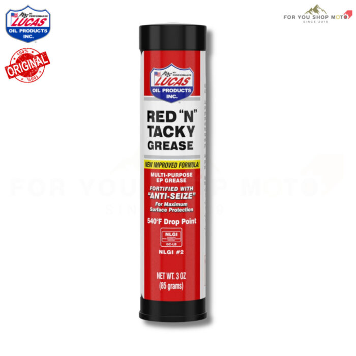 Lucas Oil Red "N" Tacky Grease NLGI #2 3oz จารบีเอนกประสงค์ เนื้อเหนียวพิเศษ ทนความร้อน ทนแรงกดทับ กันน้ำ ป้องกันสนิม