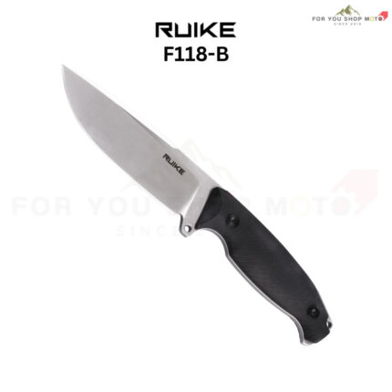 th-11134207-81ztc-mtbfpiv0hz446b.jpg มีดใบตาย RUIKE Jager F118-ฺB Black G-10 (ใบมีด 4.5 นิ้ว เหล็ก Sandvik 14C28N) พร้อมซอง Polymer Sheath แท้ 100% fixed