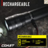 COAST G60R 2ชิ้น/แพ็ค ไฟฉายแรงสูง 1000 Lumens ชาร์จ USB-C กันน้ำ IP67 ปรับซูมได้ LED Flashlight