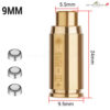 เลเซอร์ตั้งศูนย์ลำกล้อง Boresighter สีแดง .223 / 5.56 / 9mm / .308 / 7.62 / .45 / 30-06 ตัวเรือนทองเหลือง พร้อมถ่าน