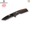 มีดพับ Smith&Wesson M&P Bodyguard ใบมีด 8Cr13MoV 3.625นิ้ว Tanto สีดำ ด้าม Aluminum ลายไม้ Liner Lock รุ่น 1085900
