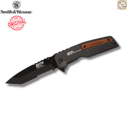 มีดพับ Smith&Wesson M&P Bodyguard ใบมีด 8Cr13MoV 3.625นิ้ว Tanto สีดำ ด้าม Aluminum ลายไม้ Liner Lock รุ่น 1085900