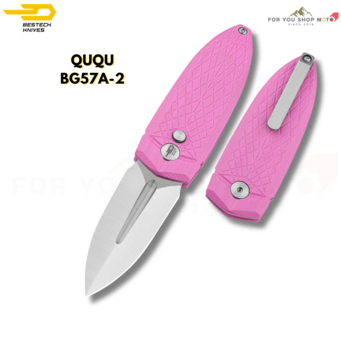 มีดพับ BESTECH QUQU (BG57A Series) ใบมีด 14C28N ระบบ Button Lock ดีไซน์โดย Gogo มีดพกพา EDC น้ำหนักเบา ของแท้ 100%
