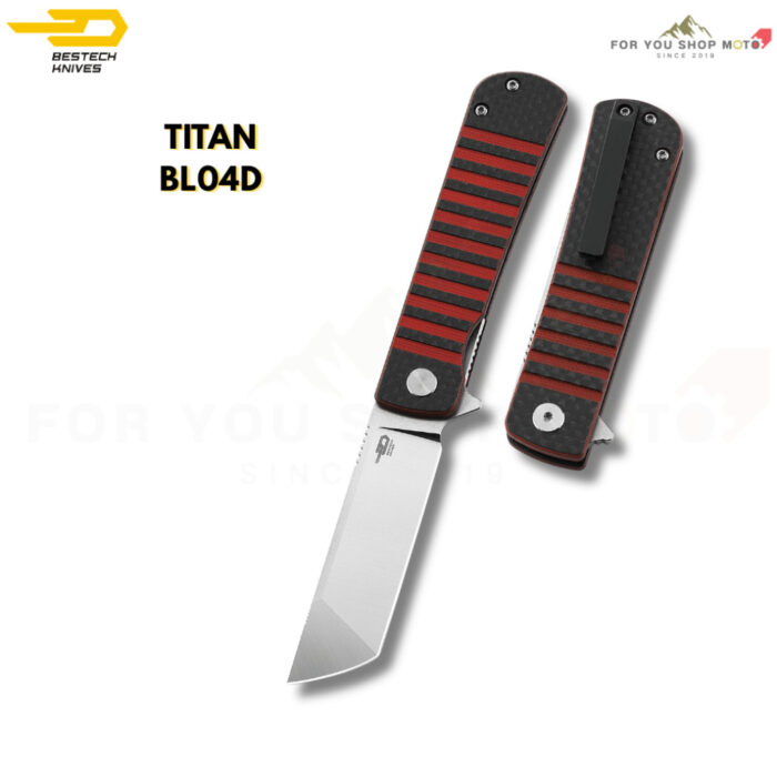 มีดพับ BESTECH TITAN (BL04D) ด้ามคาร์บอนไฟเบอร์ผสม G10 ใบมีด 154CM ของแท้ 100% [ขนาดใบมีด 2.96"]