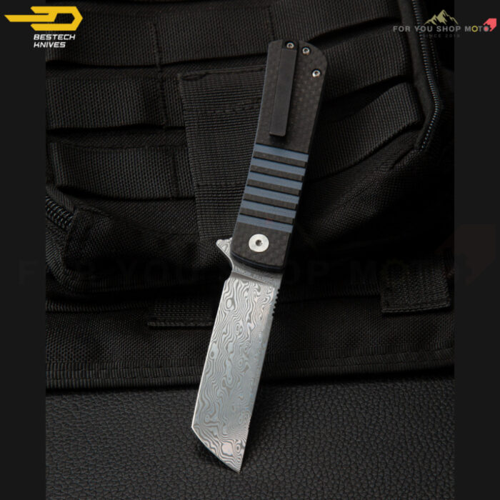 th-11134207-81ztd-mqhcswj134si0a-2.jpg มีดพับ Bestech Titan (BL05) ใบมีด Damascus 2.96 นิ้ว ด้าม Carbon Fiber ผสม G10 (ของแท้)