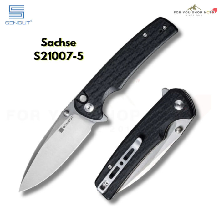 มีดพับ SENCUT Sachse ใบมีด 9Cr18MoV 3.47 นิ้ว ด้าม Micarta / G10 / ไม้ Guibourtia ระบบ Button Lock Flipper & Thumb Stud