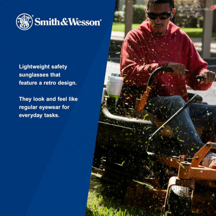 Smith & Wesson Elite Safety Glasses 21303 แว่นตาเซฟตี้ เลนส์ Smoke กันฝ้า มาตรฐาน ANSI Z87.1+ พร้อมถุงไมโครไฟเบอร์
