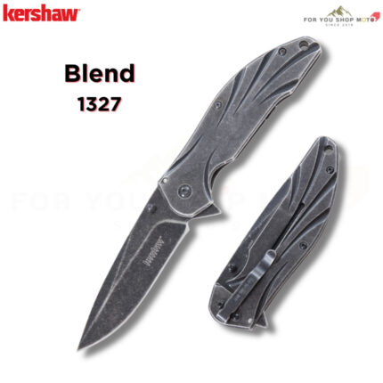 มีดพับ Kershaw Blend 1327 ใบมีด 8Cr13MoV 3.5 นิ้ว Blackwash ด้าม Stainless Steel สีดำ ระบบ SpeedSafe Frame Lock ของแท้