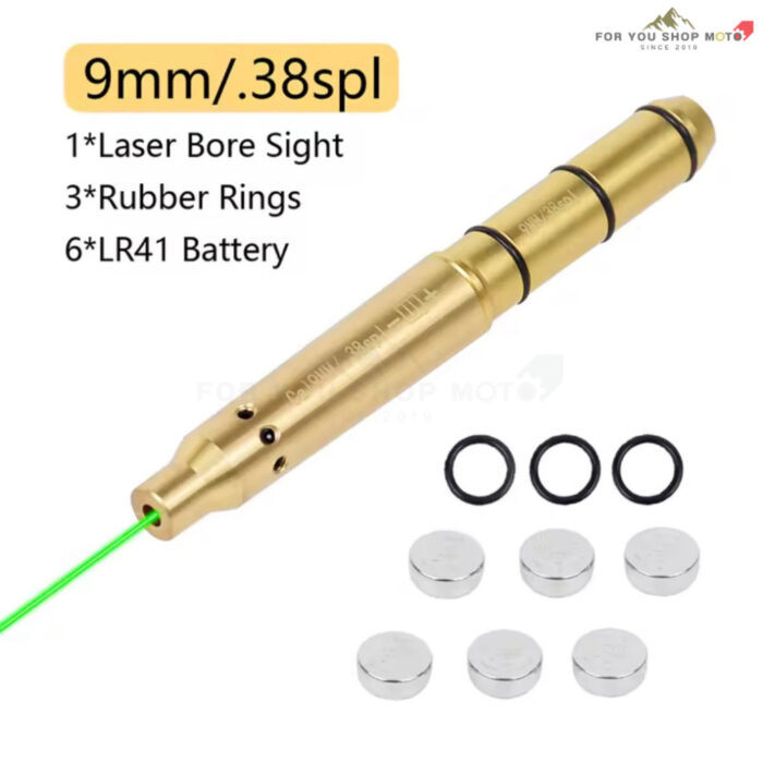 เลเซอร์ตั้งศูนย์ลำกล้อง Bore Sighter สีแดง 9mm / .22LR / .223 / .177 / .38 SPL / .308 พร้อมแบตเตอรี่