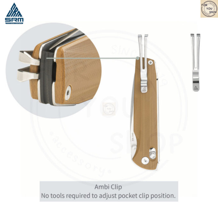 มีดพับ SRM Terrier 258L ใบมีด D2 / 140Cr Laminated 3.65 นิ้ว ด้าม G10 / Micarta ระบบ Crossbar Lock