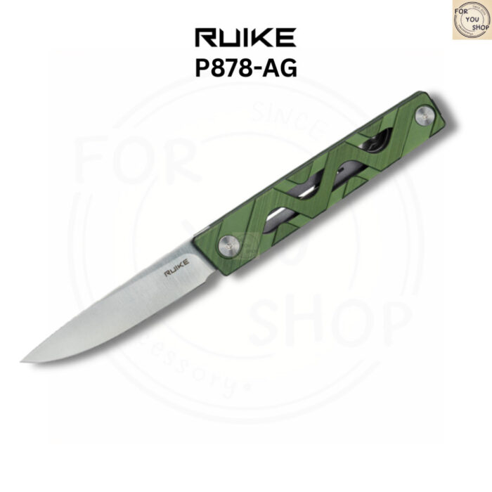 th-11134207-81zte-mnpgq0vd7pxkd3-2.jpg มีดพับ RUIKE P878-AG ใบมีด 14C28N ขนาด 3.4นิ้ว ด้าม Aluminium สีเขียว ระบบ Liner Lock Flipper Knife