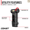 COAST HX4 Clip Light 120 Lumens ไฟฉายคลิปหนีบ LED แสงขาว/แดง พร้อมแม่เหล็ก หมุนหัวไฟได้ 180° ไฟฉายพกพา EDC