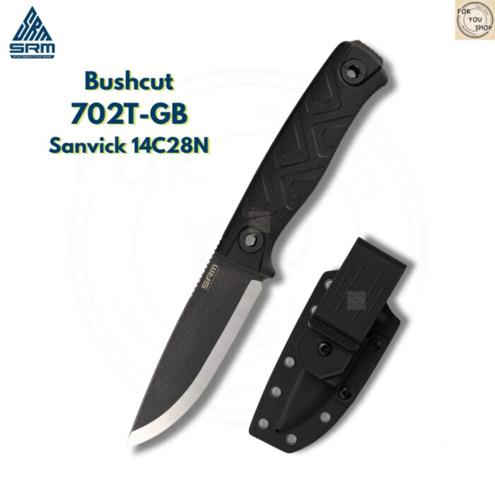 มีดพก SRM Bushcut 702T ใบมีด 14C28N 3.89นิ้ว ด้าม Micarta / G10 พร้อมซอง Kydex Fixed Blade Knife มีด Bushcraft Full Tang