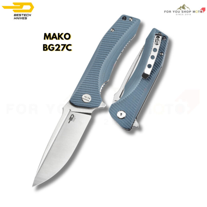 BESTECH KNIVES มีดพับรุ่น MAKO (BG27 Series) ด้าม G10 ใบมีด K110(D2) ทรง Drop Point ขนาด 3.74 นิ้ว (BG27B, BG27C, BG27D)