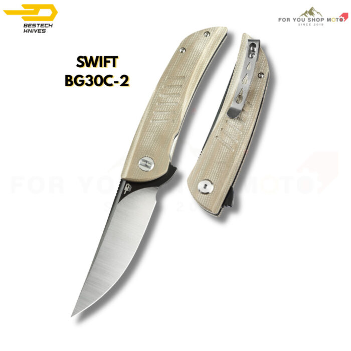 [BESTECH KNIVES] มีดพับรุ่น SWIFT (BG30) ด้าม Micarta ใบมีดเหล็ก D2 ทรงสวยเฉียบ ขนาด 3.54 นิ้ว มีดพก EDCBG30A-1 BG30C-2