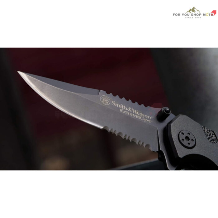 [มีส่งด่วน] Smith & Wesson Extreme Ops SWA24S มีดพับยุทธวิธี มีดพับพกพา ใบมีดกึ่งหยัก 3.1 นิ้ว ของแท้ สำหรับเดินป่า