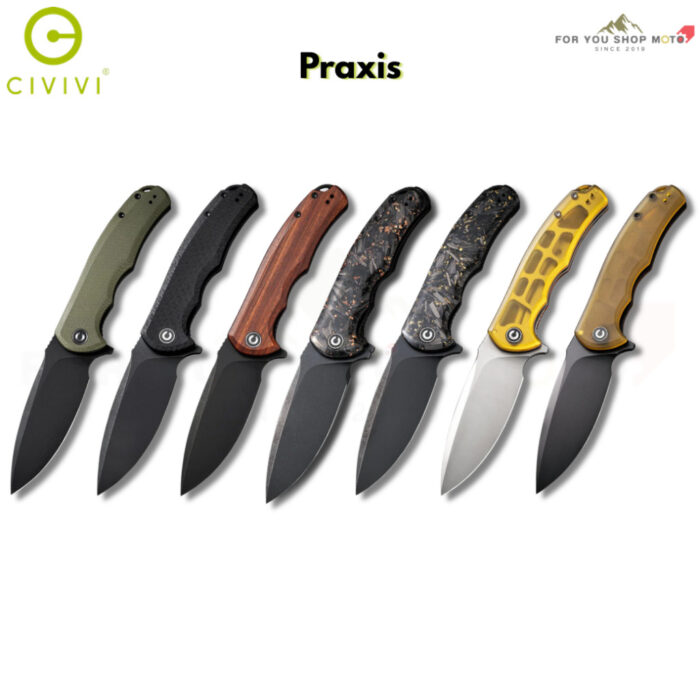 มีดพับ CIVIVI Praxis ใบมีด 9Cr18MoV 3.75 นิ้ว ด้าม G10 / Micarta / ไม้ / Carbon Fiber Resin / Ultem ระบบ Liner Lock EDC