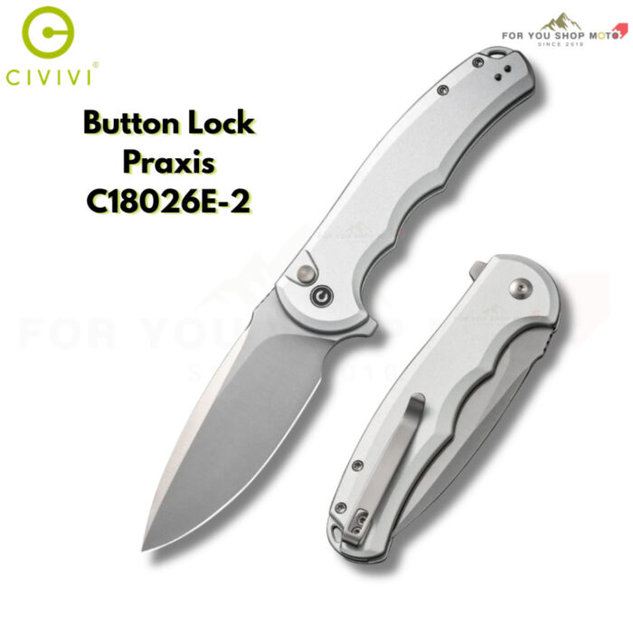 มีดพับ CIVIVI Button Lock Praxis ใบมีด Nitro-V / Damascus 3.75 นิ้ว ด้ามอะลูมิเนียม Aluminum ระบบ Button Lock มีด EDC