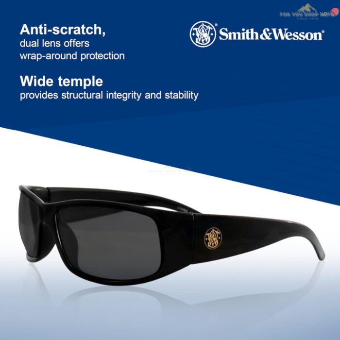 Smith & Wesson Elite Safety Glasses 21303 แว่นตาเซฟตี้ เลนส์ Smoke กันฝ้า มาตรฐาน ANSI Z87.1+ พร้อมถุงไมโครไฟเบอร์