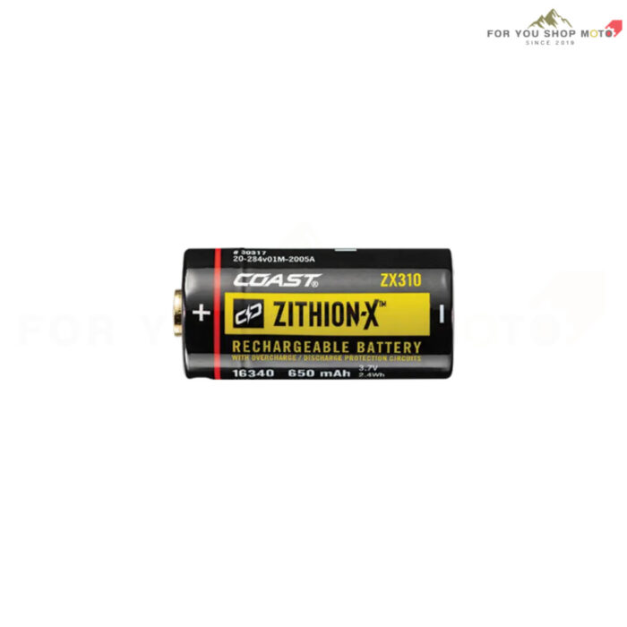COAST ZX310 ถ่านชาร์จ 3.7V (850mAh) ชาร์จ USB-C ในตัว สำหรับไฟฉาย แท้ 100% ถ่านชาร์จ Lithium-Ion ขนาด 16340