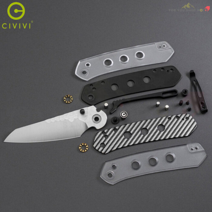 มีดพับ CIVIVI Vision FG EDC ใบมีด Nitro-V / Damascus 3.54 นิ้ว ด้าม G10 / Micarta / Ultem / Lexan Thumb Stud & Superlock