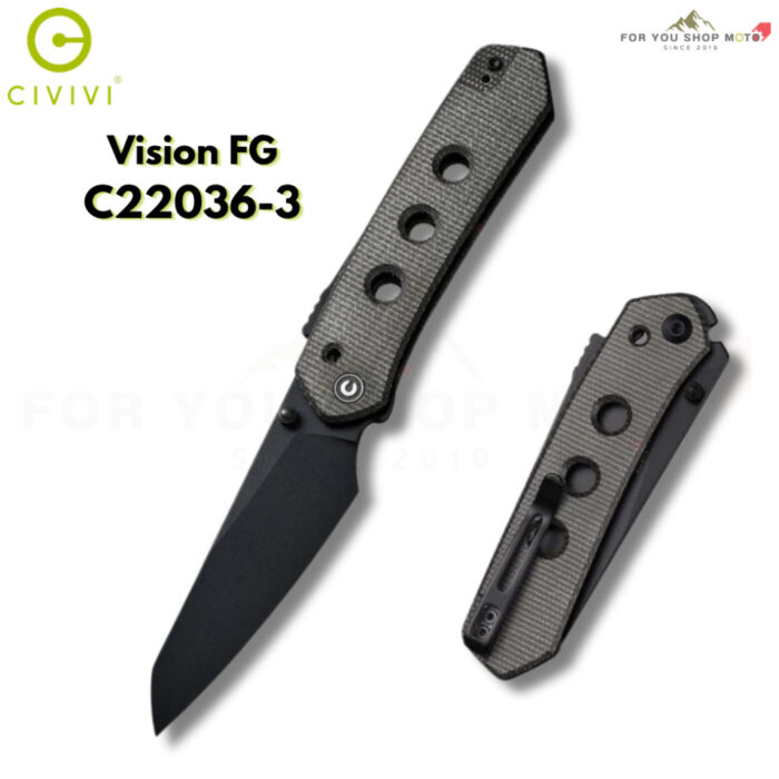 มีดพับ CIVIVI Vision FG EDC ใบมีด Nitro-V / Damascus 3.54 นิ้ว ด้าม G10 / Micarta / Ultem / Lexan Thumb Stud & Superlock