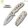 มีดพับ CIVIVI Triptych EDC ใบมีด 14C28N / Damascus 2.97 นิ้ว ด้าม G10 / Wood / Micarta ระบบ Button Lock Thumb Stud Flip