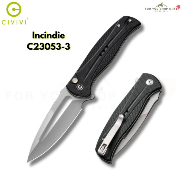 มีดพับ CIVIVI Incindie EDC ใบมีด 14C28N / Damascus 3.48 นิ้ว ด้าม G10 ระบบ Flipper & Button Lock รุ่น C23053