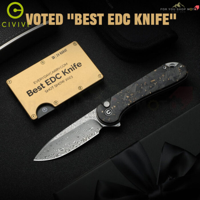 th-11134207-81zte-msp64ydjrj0of8-2.jpg มีดพับ CIVIVI Button Lock Elementum II ใบมีด Damascus 2.96นิ้ว ด้าม Carbon Fiber & Resin EDC รุ่น C18062P-10