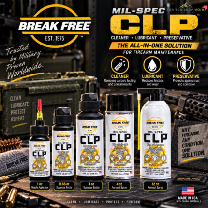 Break Free CLP (CLP-12) น้ำยาทำความสะอาด หล่อลื่น และป้องกันสนิมปืน แบบสเปรย์ (12 oz) นำเข้าUSA แท้ 100%