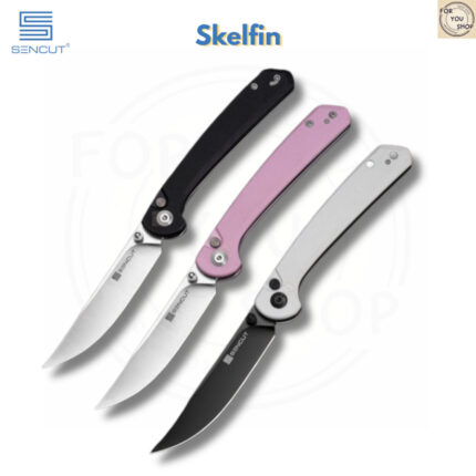 มีดพับ SENCUT Skelfin ใบมีด 9Cr18MoV 3.3นิ้ว ด้าม G10 ระบบ Button Lock พร้อมคลิปพก EDC Folding Knife