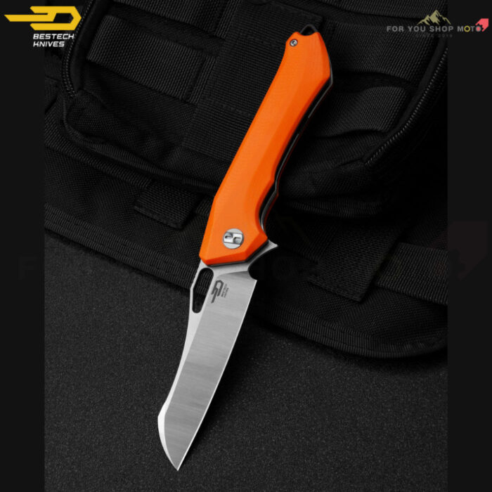 [BESTECH PLATYPUS] (BG28B) มีดพับพกพาเกรดพรีเมียม ใบมีด 3.43 นิ้ว เหล็ก D2 ด้ามจับ G10 (สีส้ม)