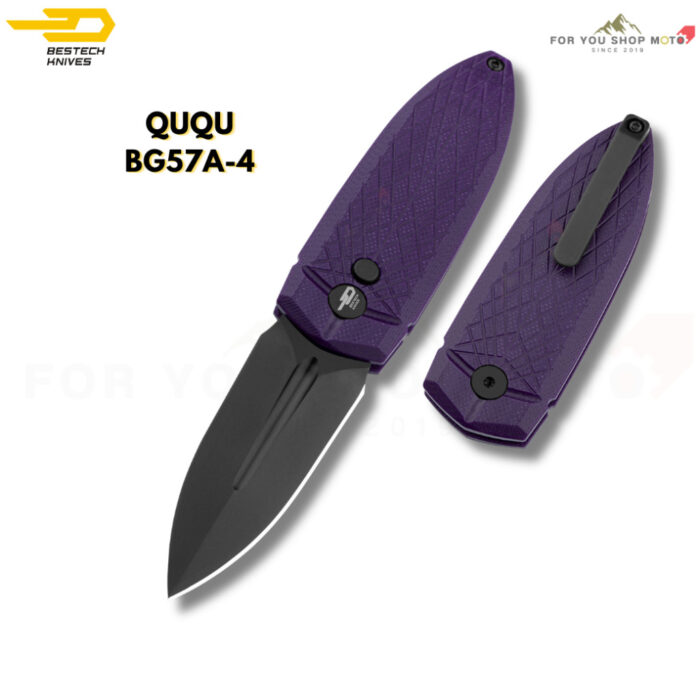 มีดพับ BESTECH QUQU (BG57A Series) ใบมีด 14C28N ระบบ Button Lock ดีไซน์โดย Gogo มีดพกพา EDC น้ำหนักเบา ของแท้ 100%