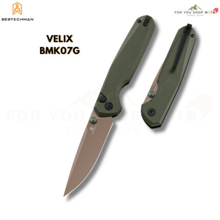 มีดพับ BESTECHMAN VELIX BMK07G มีด EDC ใบมีด 3.315 นิ้ว เหล็ก 14C28N แท้ 100% ด้าม G10 ระบบ Button Lock