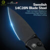 มีดพับ CIVIVI Qubit ใบมีด 14C28N / Damascus 2.98นิ้ว ด้าม Aluminum ระบบ Button Lock & Thumb Stud EDC รุ่น C22030E