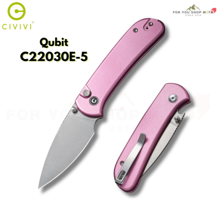มีดพับ CIVIVI Qubit ใบมีด 14C28N / Damascus 2.98นิ้ว ด้าม Aluminum ระบบ Button Lock & Thumb Stud EDC รุ่น C22030E