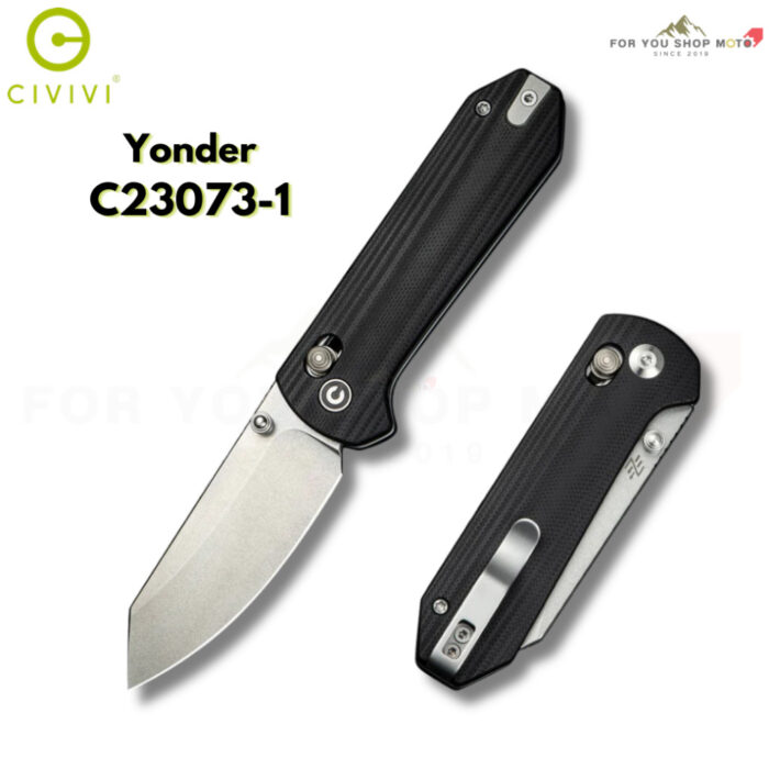 มีดพับ CIVIVI Yonder ใบมีด 14C28N / Damascus 2.88นิ้ว ด้าม G10 / Micarta / Wood Guibourtia ระบบ Crossbar Lock EDC C23073