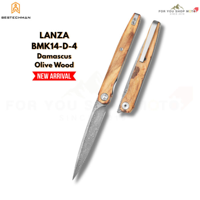 มีดพับ Bestechman Lanza (BMK14-D) ใบมีด 3.45 นิ้ว เหล็กดามัสกัส Damascus แท้ ดีไซน์โดย Grzegorz Grabarski (ด้าม G10 / ไม