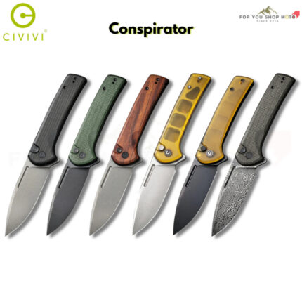 th-11134207-81ztf-mqyaivvan20xb6-2.jpg มีดพับ CIVIVI Conspirator ใบมีด Nitro-V / Damascus 3.48 นิ้ว ด้าม Micarta / ไม้ Cuibourtia / Ultem Flipper & Button Lock