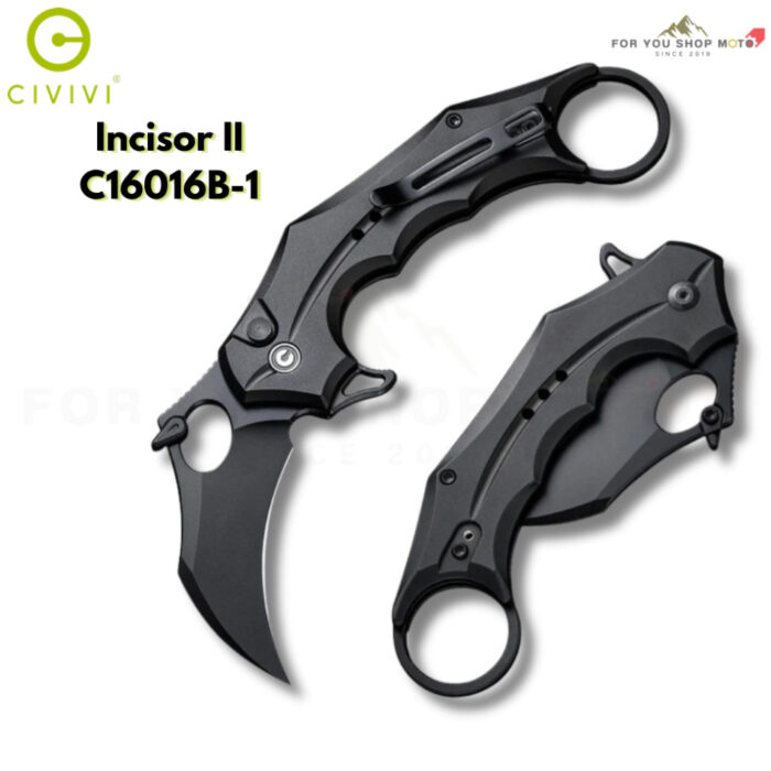 มีดพับ CIVIVI Incisor II Karambit ใบมีด Nitro-V / Damascus 2.02 นิ้ว ด้าม Aluminum ระบบ Button Lock EDC