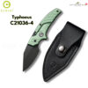 มีดพก CIVIVI Typhoeus Adjustable Fixed Blade ใบมีด 14C28N / Damascus 2.27 นิ้ว Dagger ด้าม G10 / Aluminum พร้อมซองหนังดำ