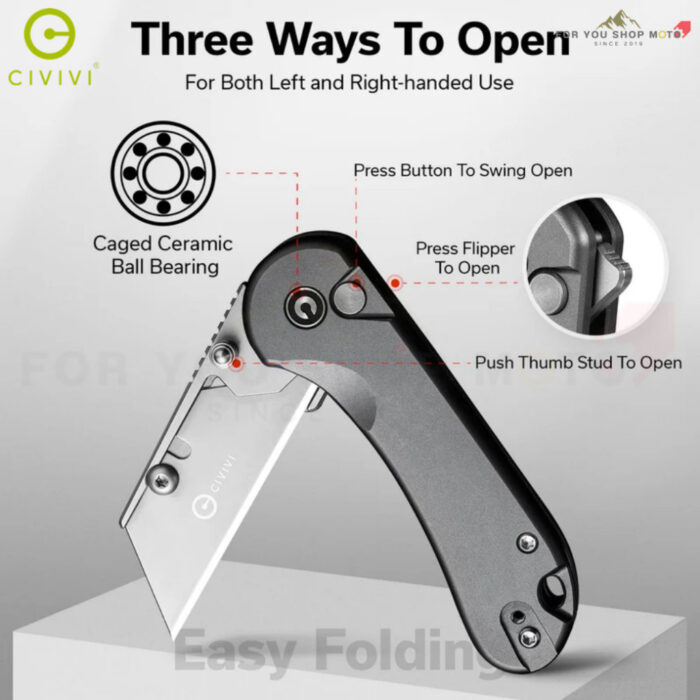 th-11134207-81ztf-msll9yec77ygfc-2.jpg มีดพับ CIVIVI Elementum Utility ใบมีด 6Cr13 2.26 นิ้ว S/S Blade Holder ด้าม Aluminum ระบบ Button Lock Thumb Stud