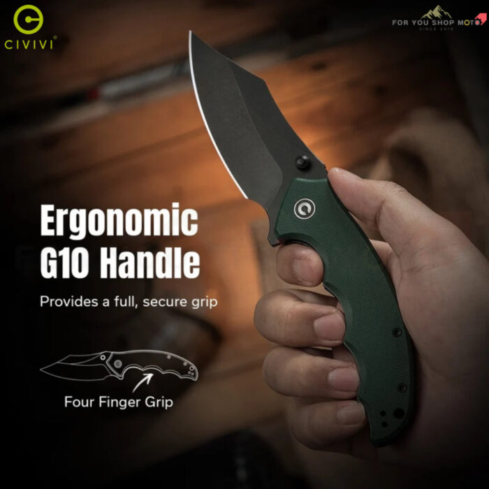 [New] มีดพับ CIVIVI Pentad ใบมีด Nitro-V / Damascus 3.48 นิ้ว ด้าม G10 / Micarta รุ่นใหม่ Flipper & Thumb Stud C24068