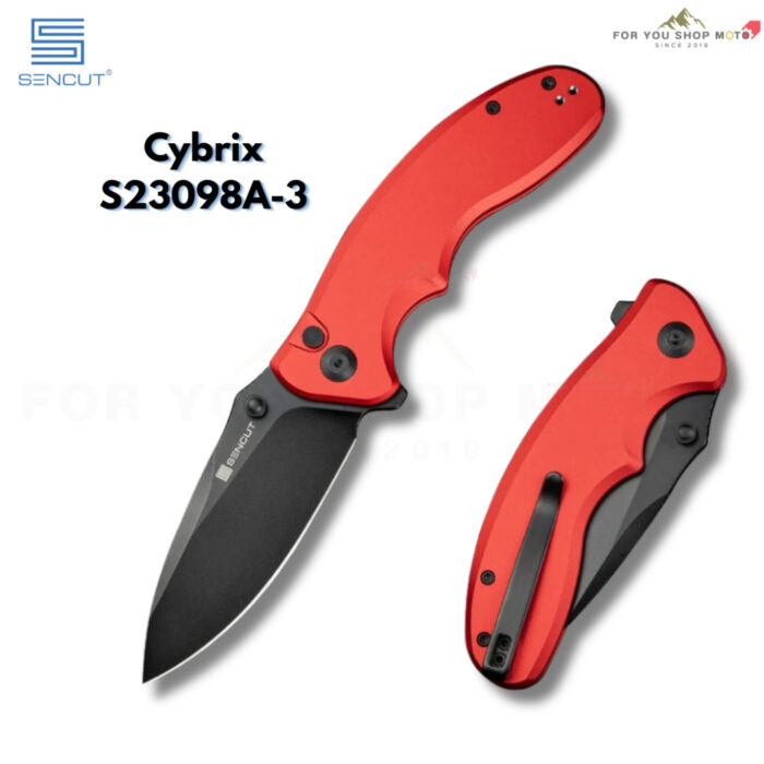 มีดพับ SENCUT Cybrix ใบมีด 9Cr18MoV 3.46 นิ้ว ด้าม Aluminum ระบบ Button Lock Thumb Stud Flipper รุ่น S23098A