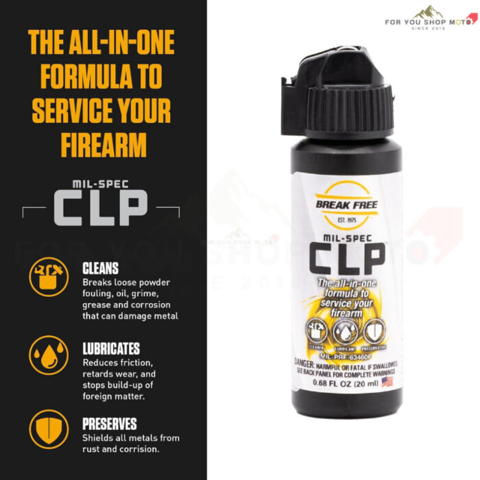 BREAK FREE CLP 0.68 oz น้ำยาทำความสะอาดและดูแลอุปกรณ์ สูตร All-in-One MIL-SPEC ของแท้ USA 100%