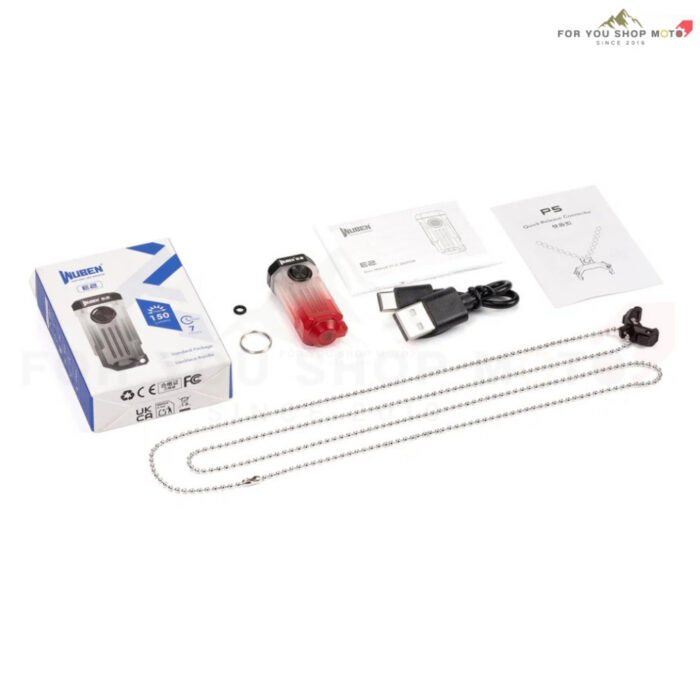 WUBEN E2 PULSE ] ไฟฉายพวงกุญแจ EDC Mini 150 Lumens น้ำหนักเบา 10.7g ไฟข้าง COB + ไฟสัญญาณเตือน ชาร์จ Type-C ท้ายแม่เหล็ก
