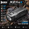 Wuben X2 Pro+ ไฟฉาย EDC แม่เหล็ก พกพาความสว่างสูงสุด 1500 Lumens ปรับแสงไร้ระดับ ไฟข้างขาว-แดง ชาร์จ Type-C กันน้ำ IP65