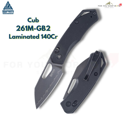 มีดพับ SRM Cub 261M-GB2 เหล็กลามิเนต 140Cr ใบมีด Wharncliffe ด้าม G10 ระบบ Ambi Lock มีดพกพา EDC ของแท้